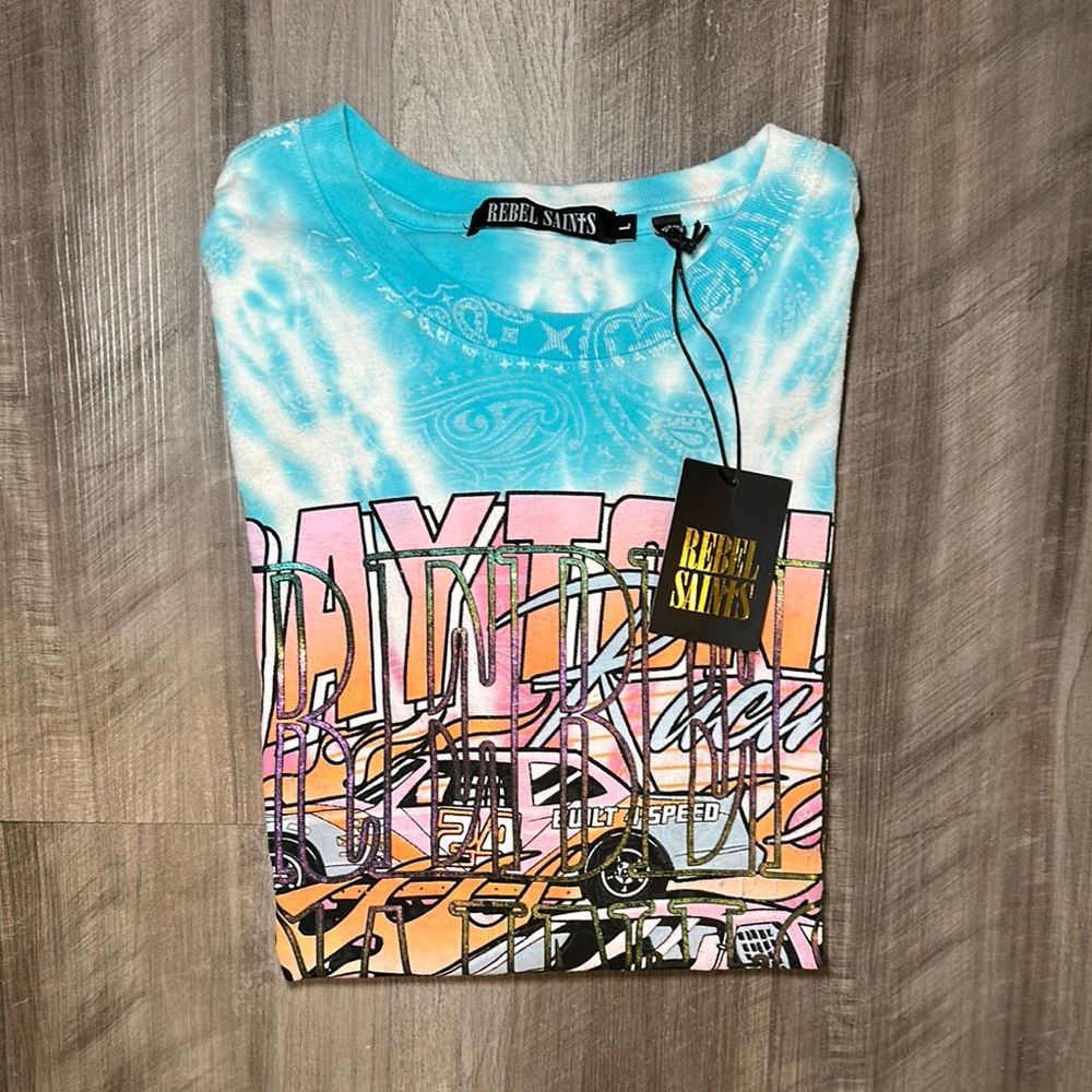 Rebel Saints Daytona Bandana Tie Dye Tee - Large